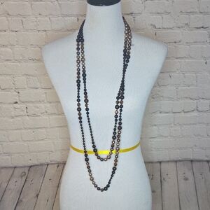 Premier Designs Black and Brown Beaded Necklace